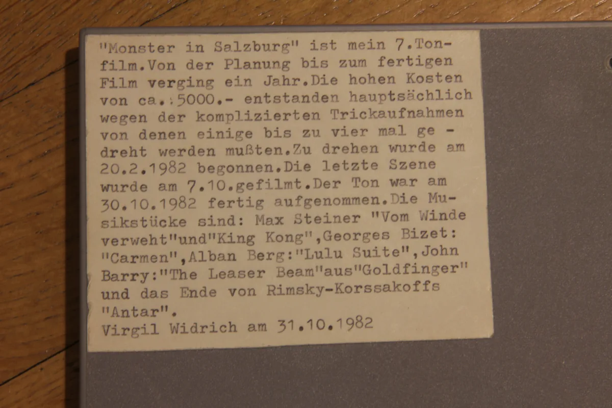 Super-8-Filmschachtel „Monster in Salzburg“, 1982