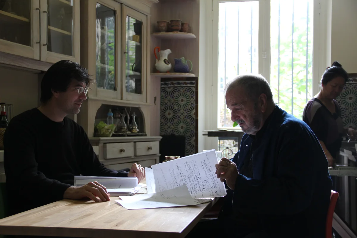 „Die Nacht der 1000 Stunden“, Jean-Claude Carrière und Virgil Widrich in Paris, Oktober 2011.