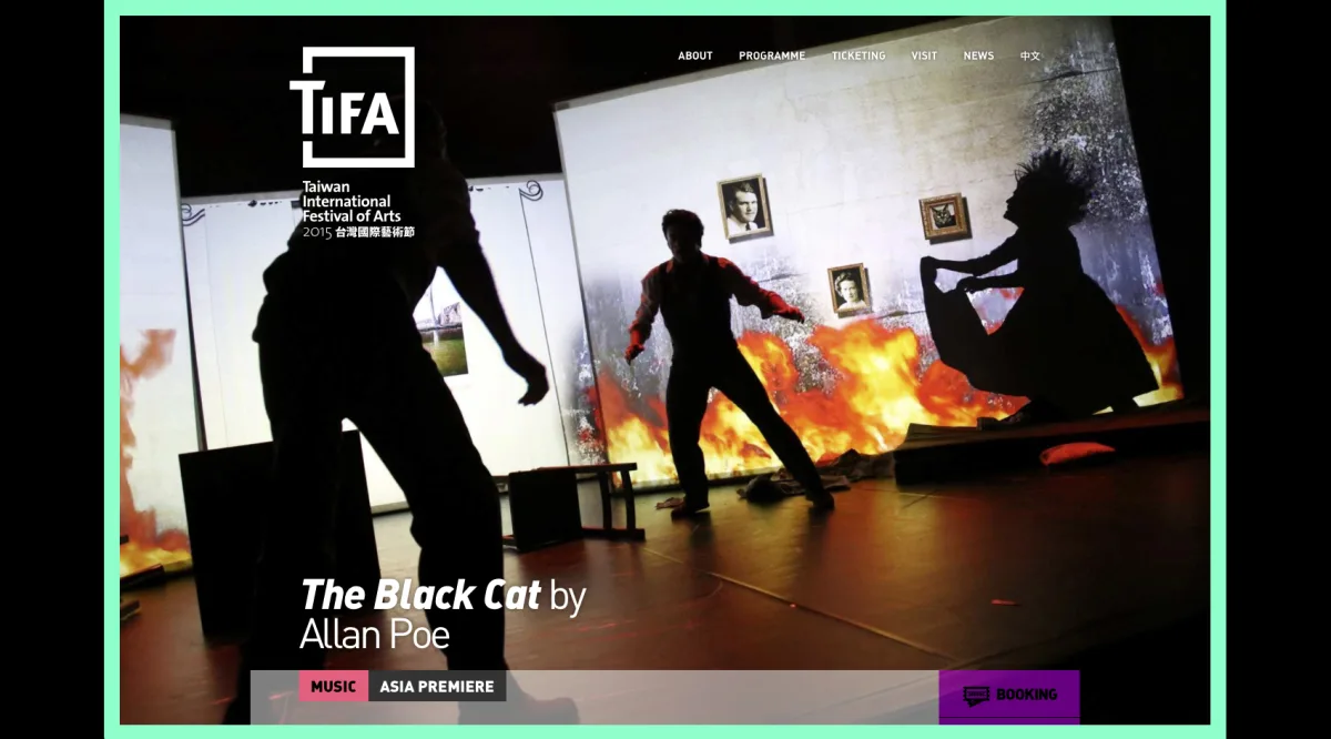 Performance at [Taiwan International Festival of Arts](tifa.npac-ntch.org/2015/en/music/the-black-cat-by-allan-poe/)