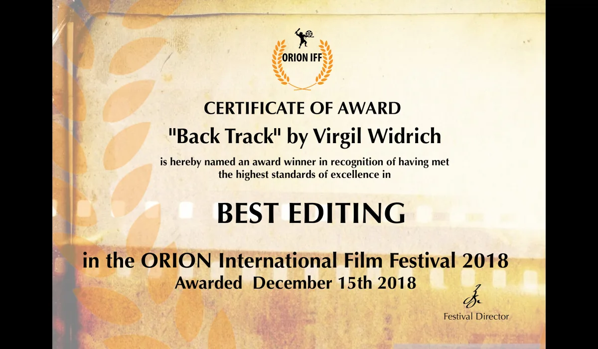 ORION IFF International Film Festival – Dalveen – Australia – Winner: Best Editing ★