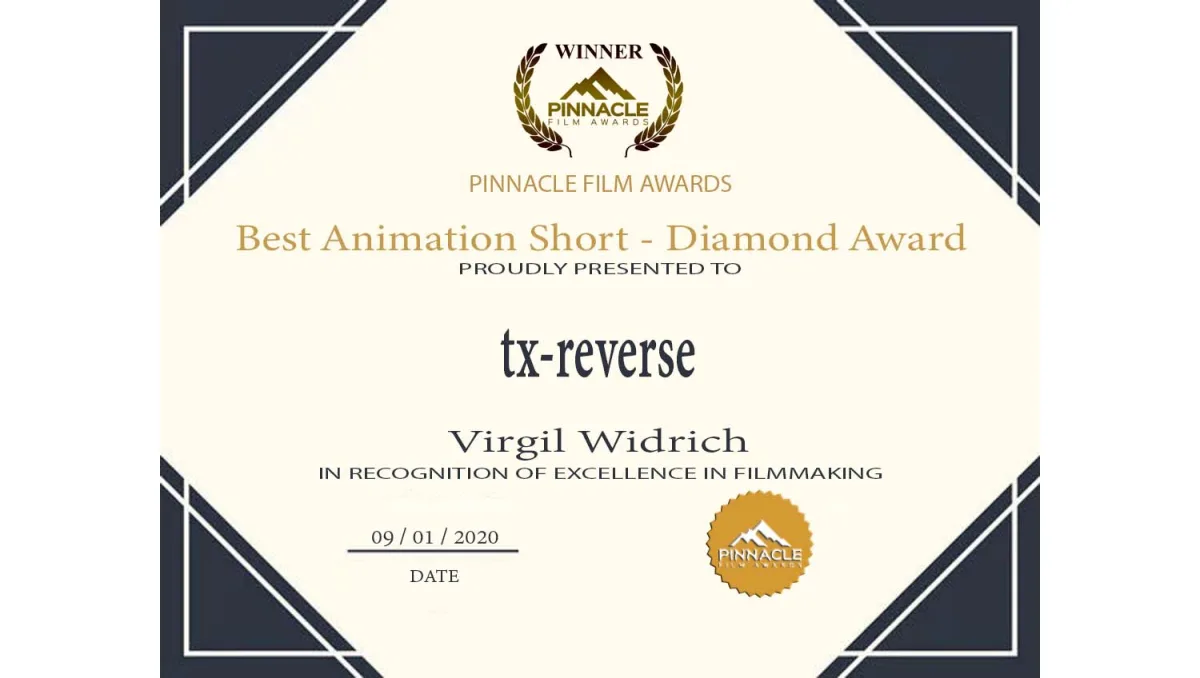 Pinnacle Film Awards – USA – Best Animation Short: Diamond Awards ★