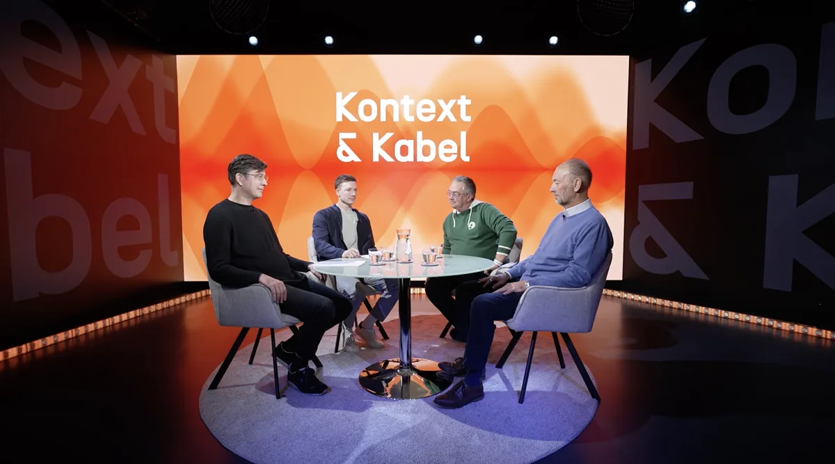 Podcast „Kontext & Kabel“ mit Marc Schuran und Virgil Widrich zu Gast bei Christian Steiner und Thomas Wasshuber im STEINERLIVE-Studio, 4. November 2025.