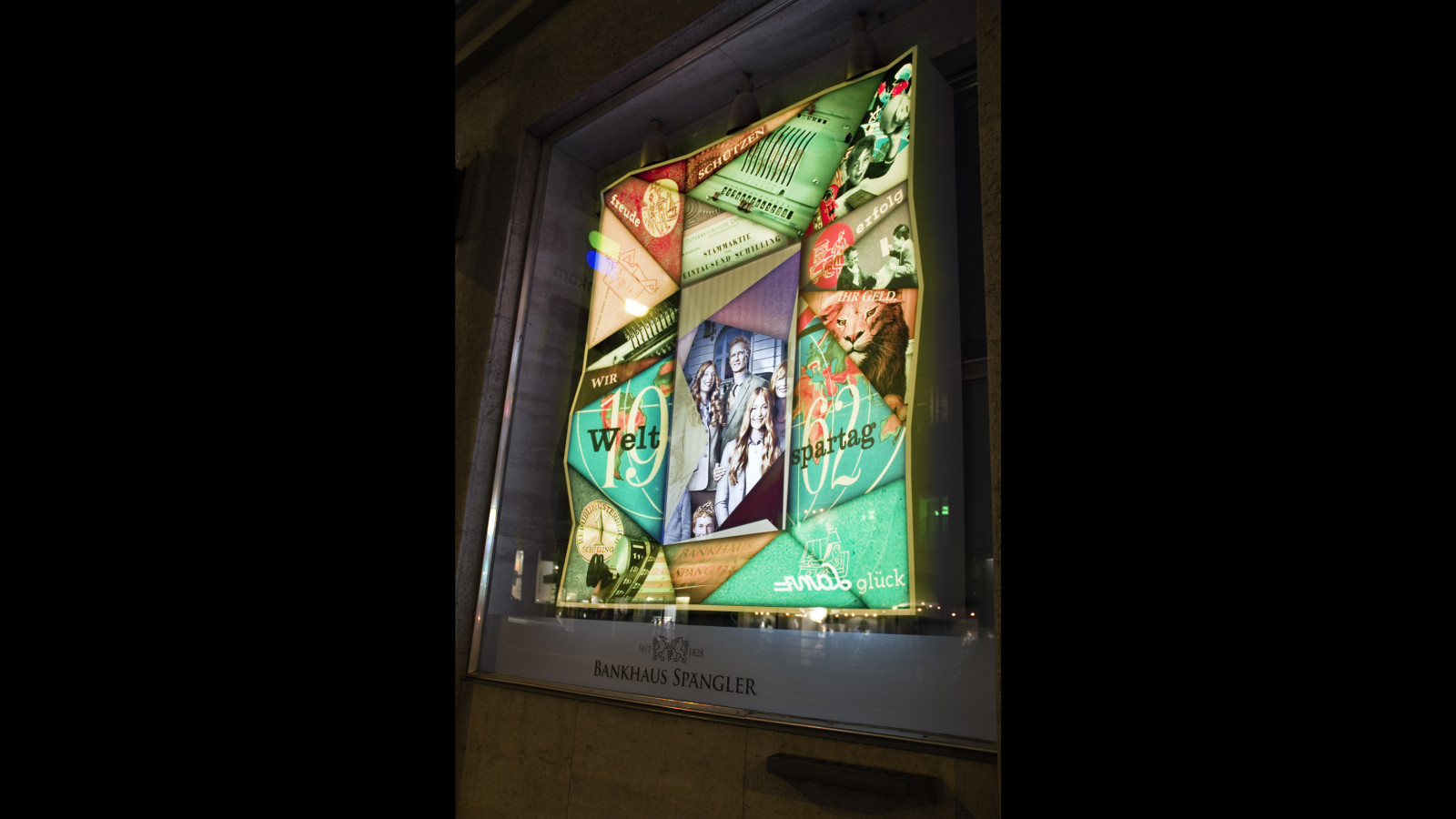 Bankhaus Spängler Schaufenstercollage, Foto: Virgil Widrich