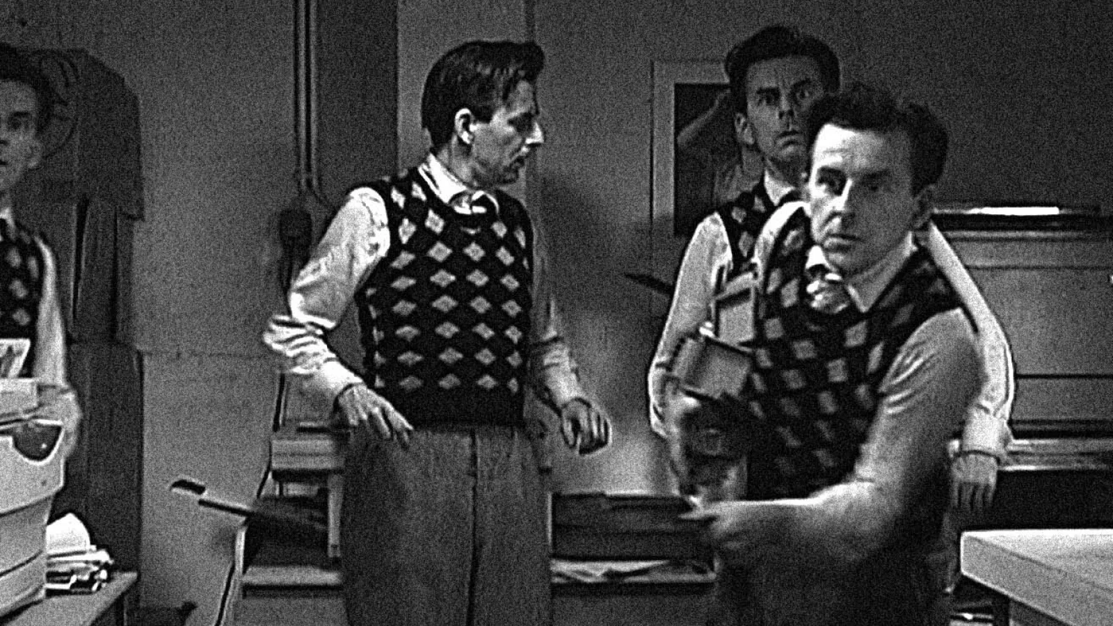 Film still from “Copy Shop”, 2001, with Johannes Silberschneider