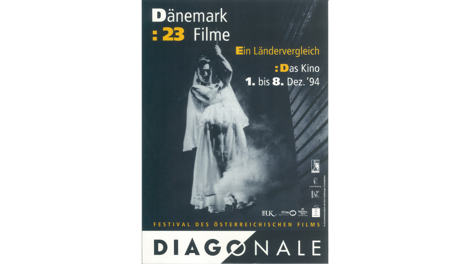 Diagonale 1994 Plakat „Ländervergleich Dänemark“, Grafik: Susanne Dechant
