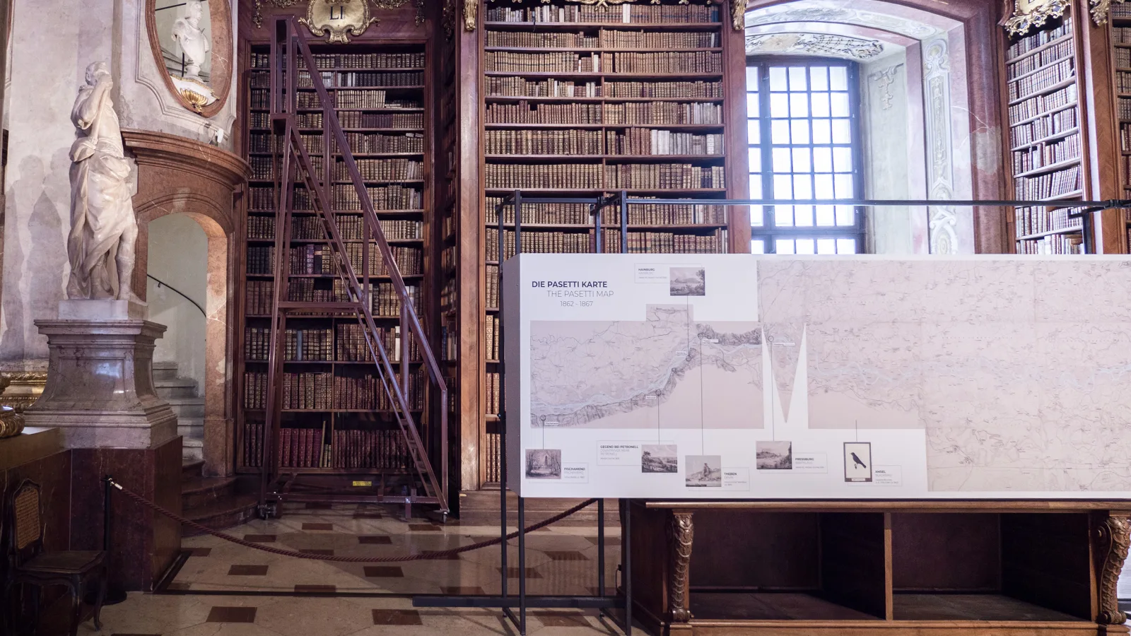 Exhibition “The Danube. A journey into the past” at Österreichische Nationalbibliothek, 2021. Photo: Virgil Widrich
