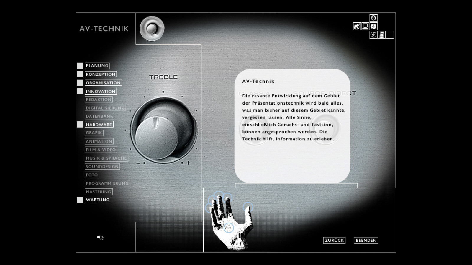 CD-ROM „Hands on Media“, screenshot, 2000