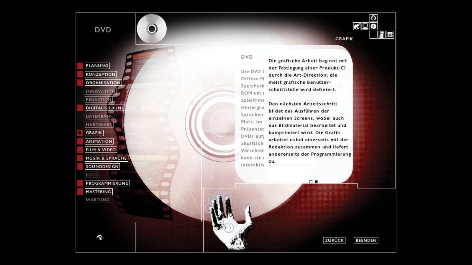 CD-ROM „Hands on Media“, screenshot, 2000