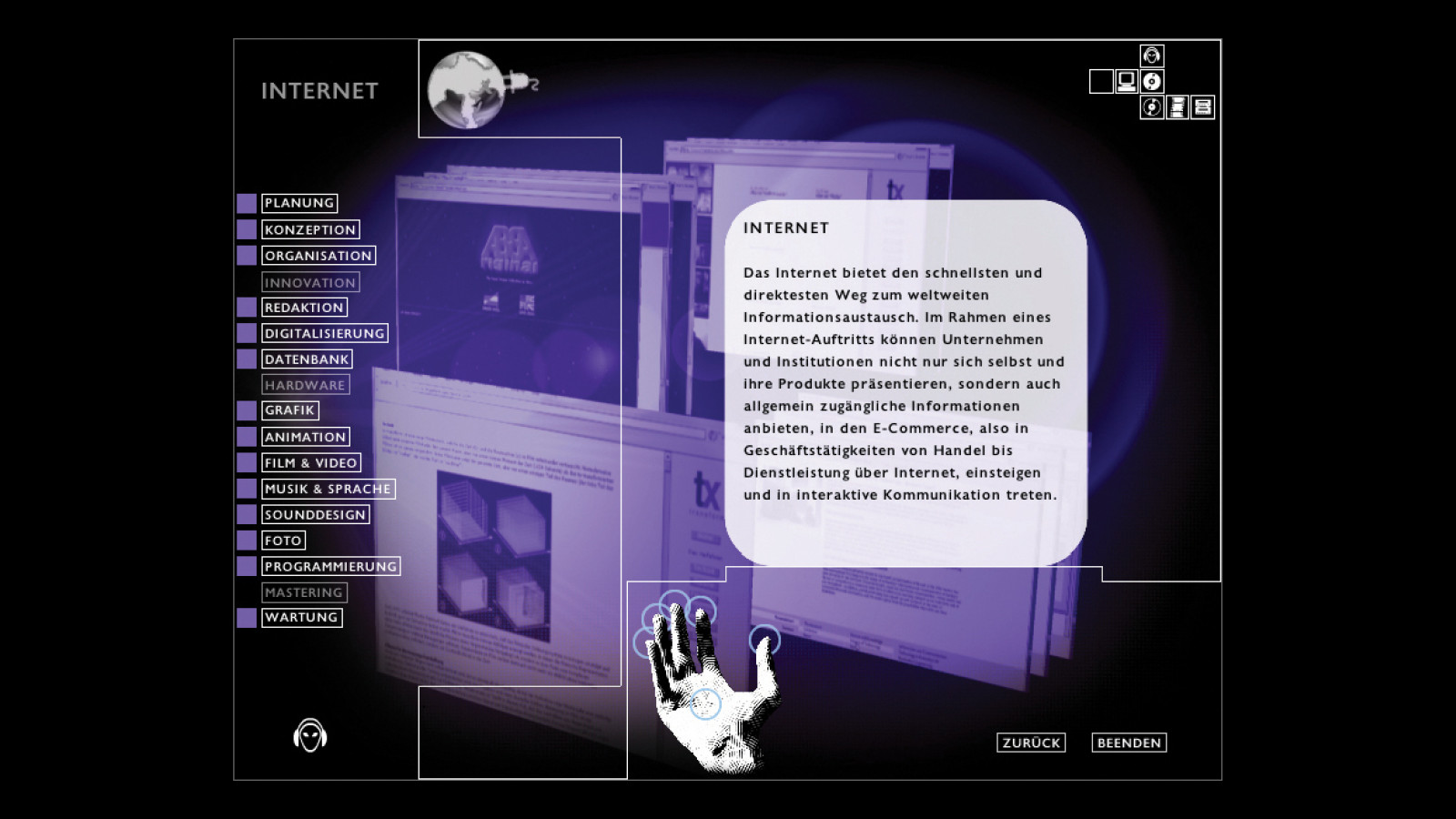 CD-ROM „Hands on Media“, screenshot, 2000