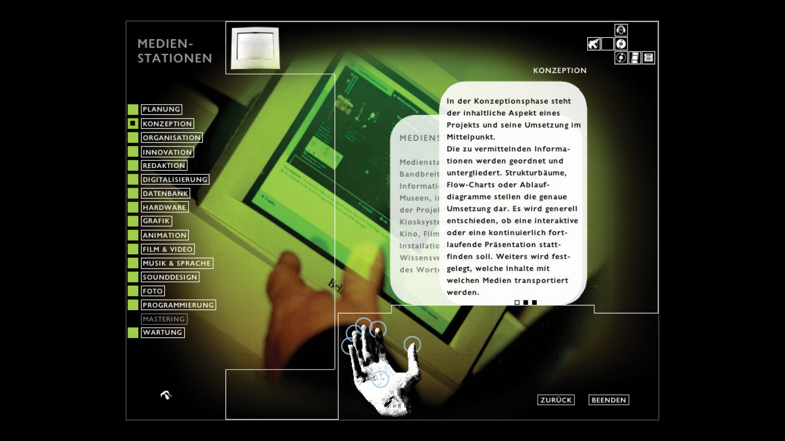 CD-ROM „Hands on Media“, screenshot, 2000