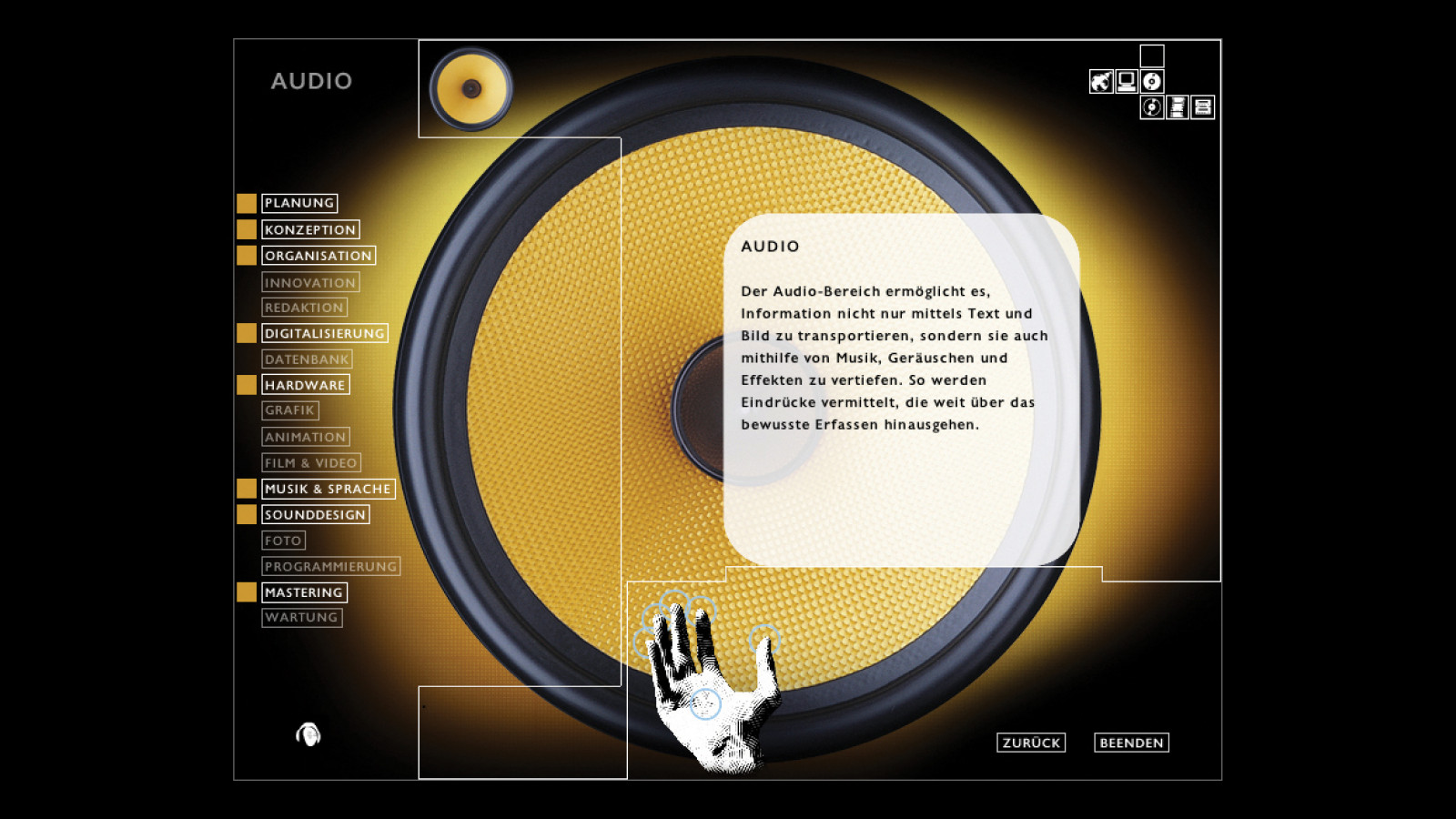 CD-ROM „Hands on Media“, screenshot, 2000