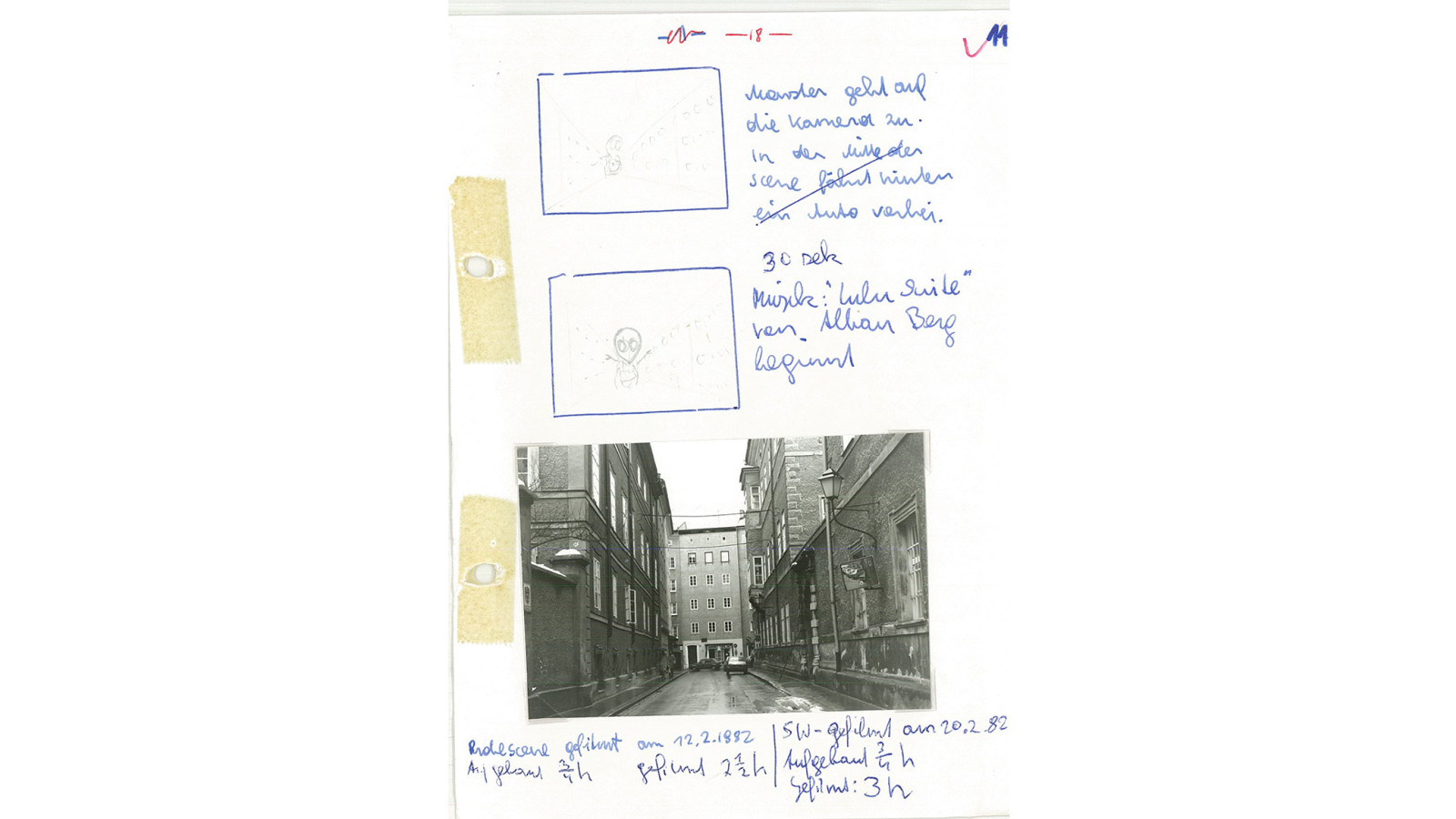 „Monster in Salzburg“, Story Board von Virgil Widrich, 1982