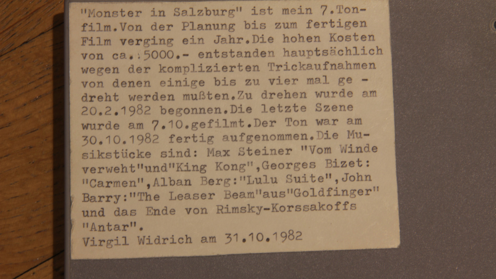 Super-8-Filmschachtel „Monster in Salzburg“, 1982