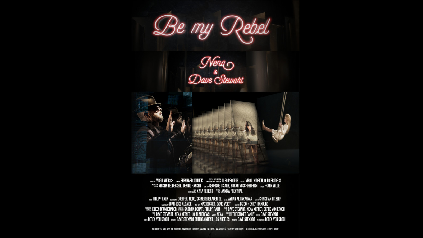 Plakat „Nena & Dave Stewart: Be my Rebel“, Regie: Virgil Widrich, 2018