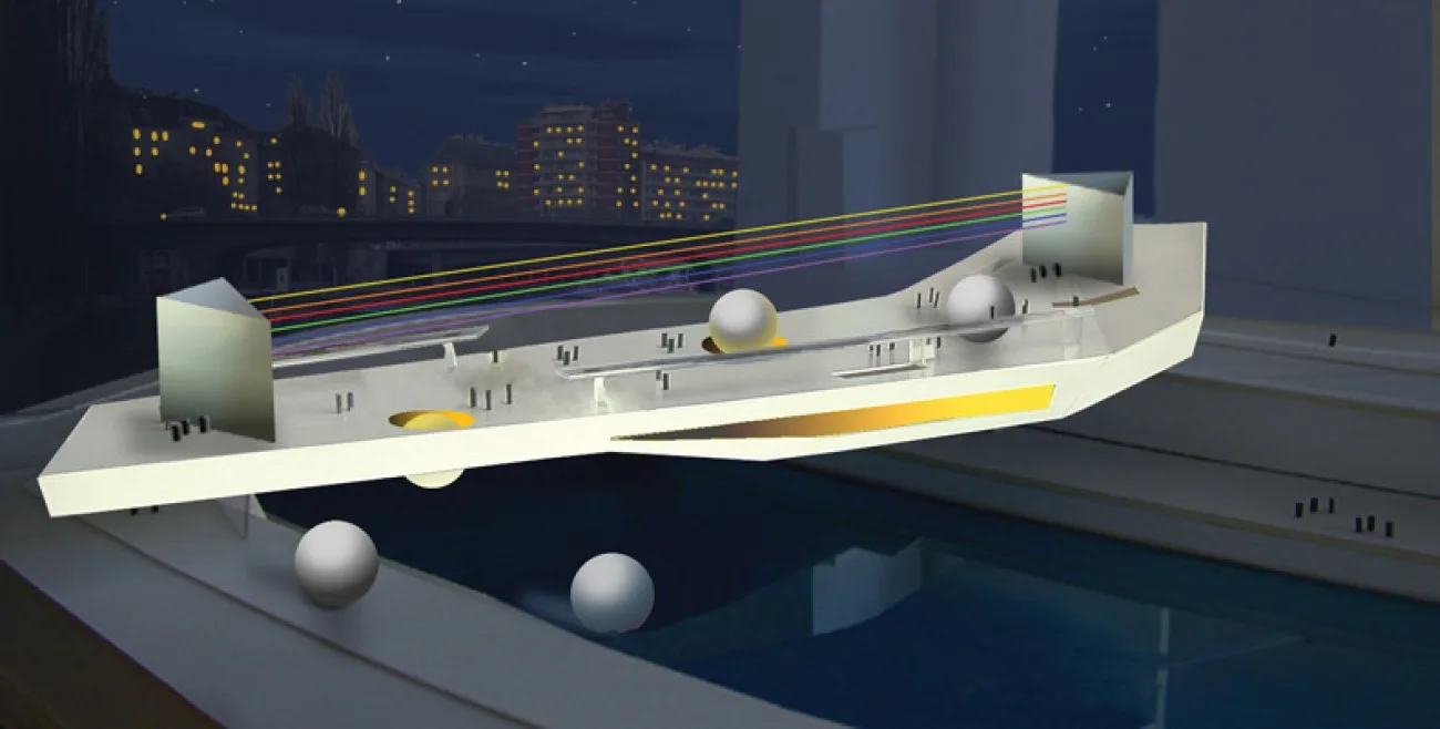 „Ponte Mozart" between the 1st and 2nd Vienna District, Visualisation: Roman Delugan