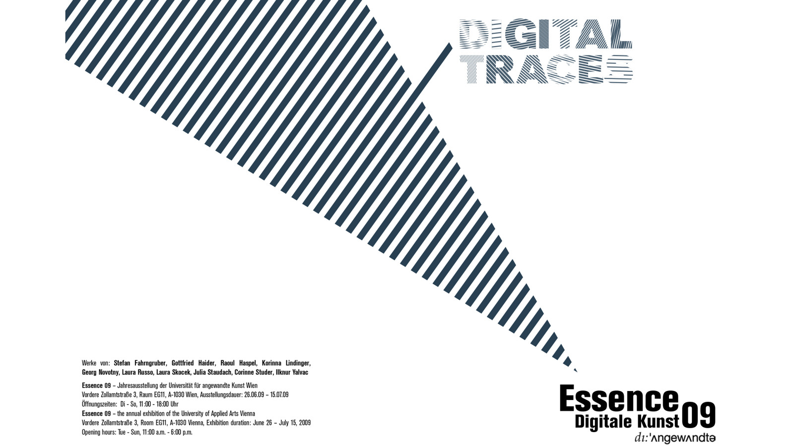 Katalog „Digital Traces“ für die „Essence09“, Grafik: Conny Zenk