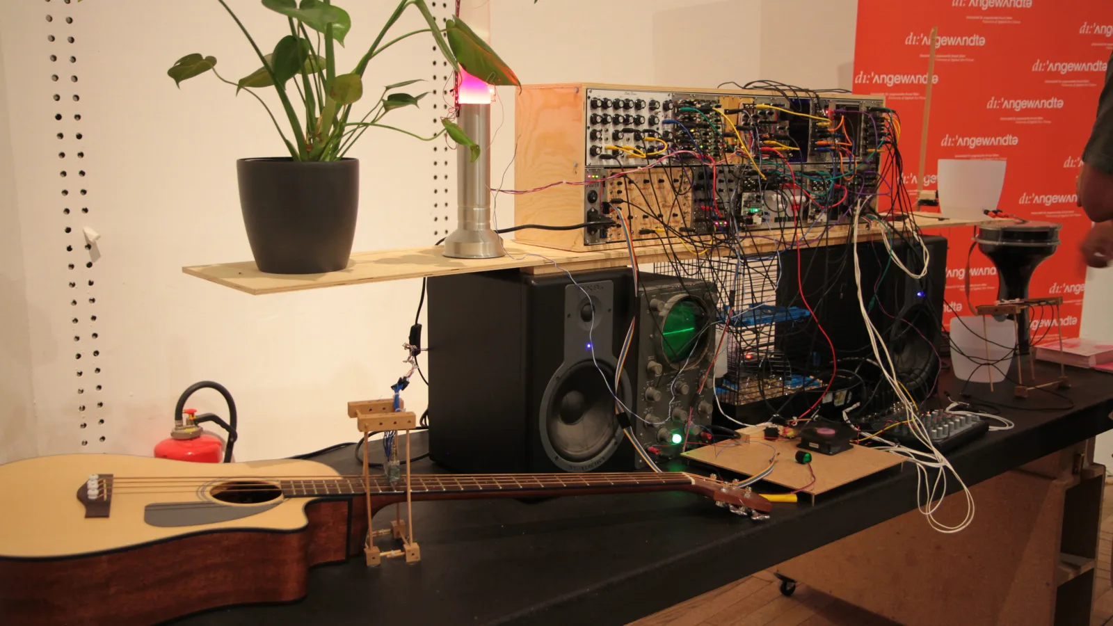 “Essence14”, Václav Pelousek: “research in translating biological, mechanical and chemical principles into electronic musical instrument language and vice versa”, 2014. Photo: Solmaz Farhang