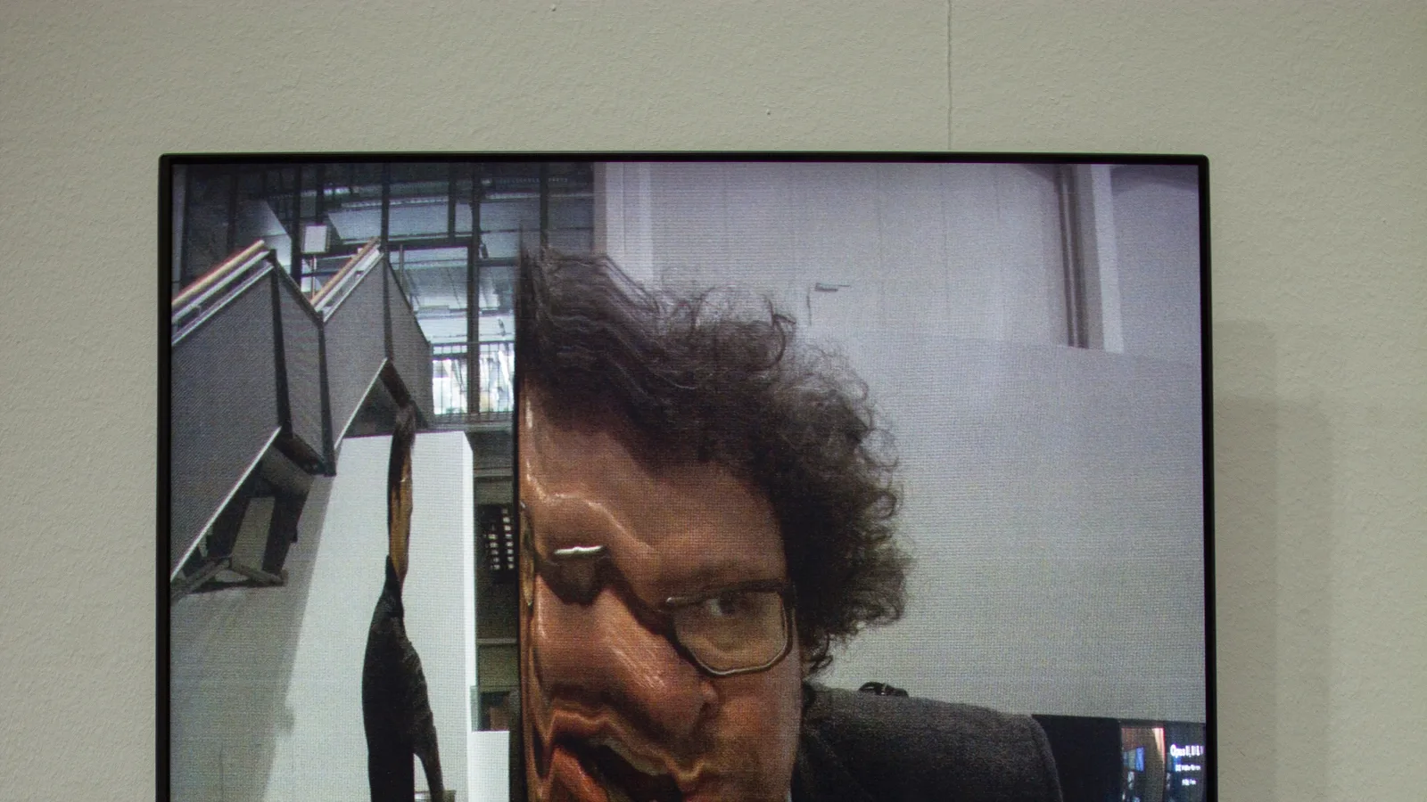 “tx-mirror”, real-time installation by Martin Reinhart and Virgil Widrich, ZKM-Karlsruhe, 2018. Photo: Virgil Widrich