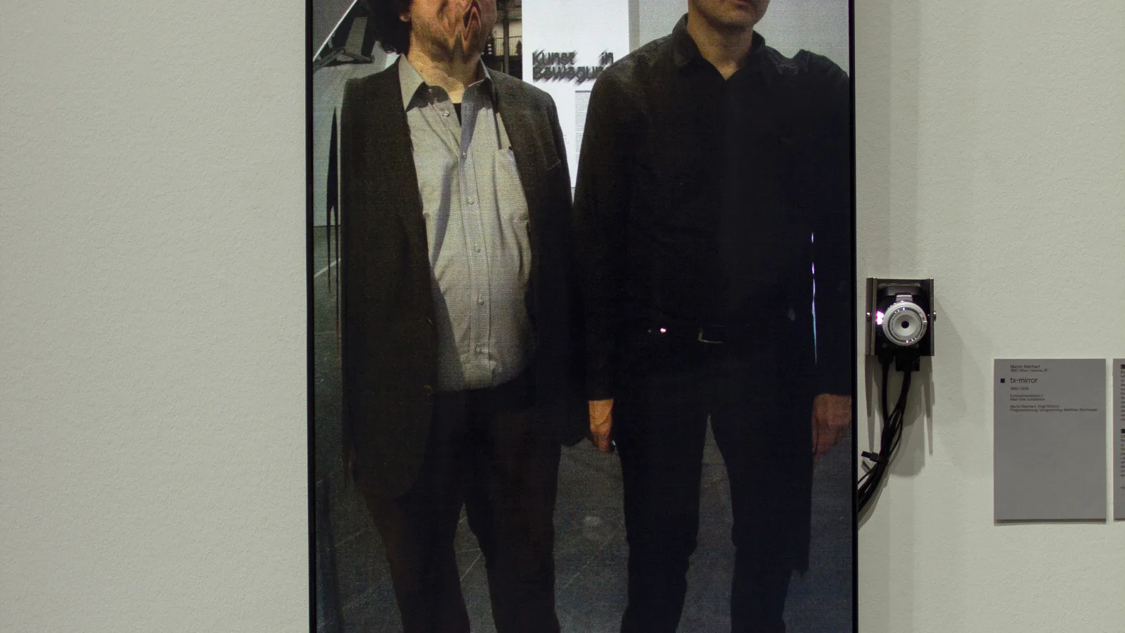 “tx-mirror”, real-time installation by Martin Reinhart and Virgil Widrich, ZKM-Karlsruhe, 2018. Photo: Virgil Widrich